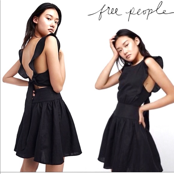Free People Dresses & Skirts - Free People, Erin Black Linen Dress, Size S